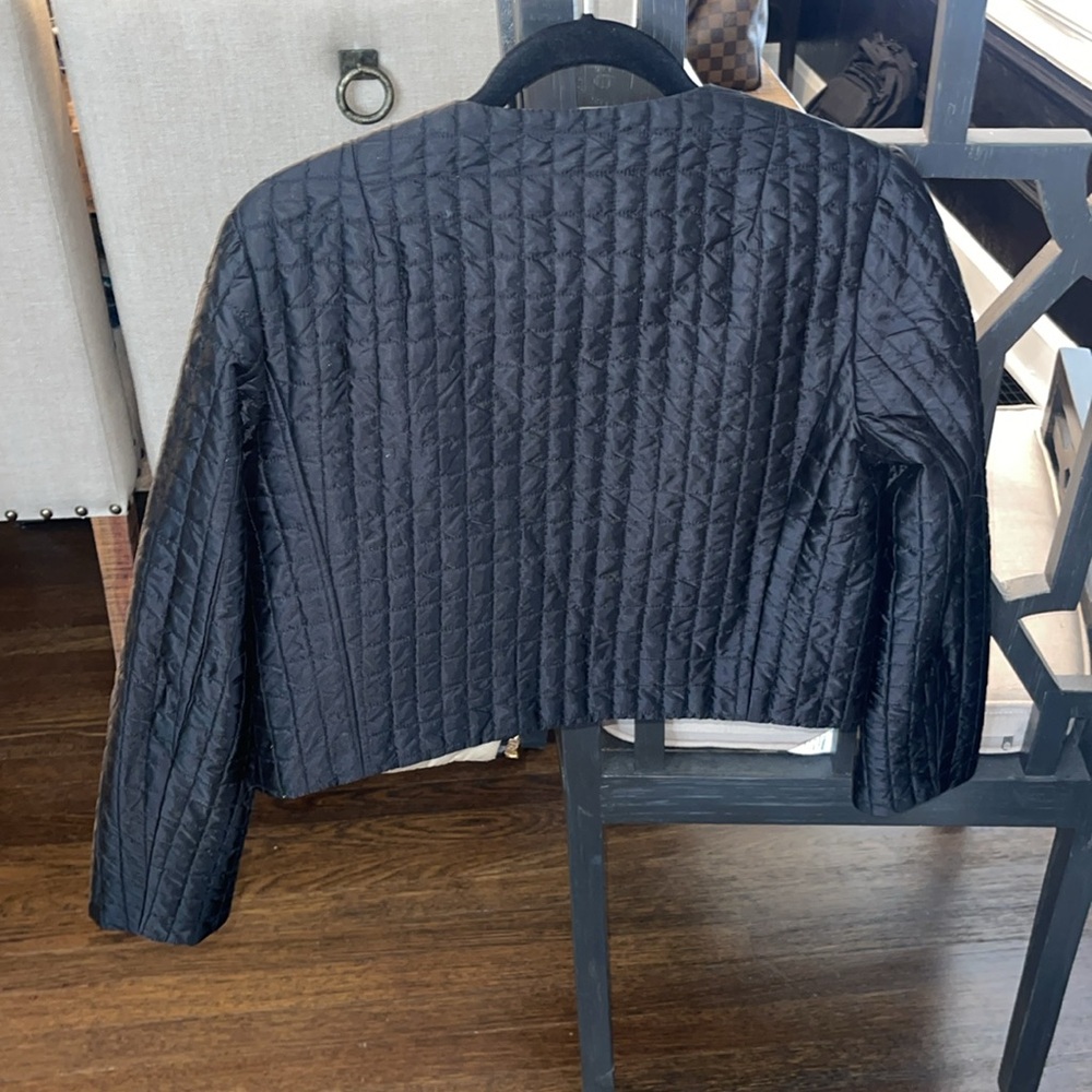 PRADA Quilted Crop Jacket with PRADA Logo. - Picture 3 of 6